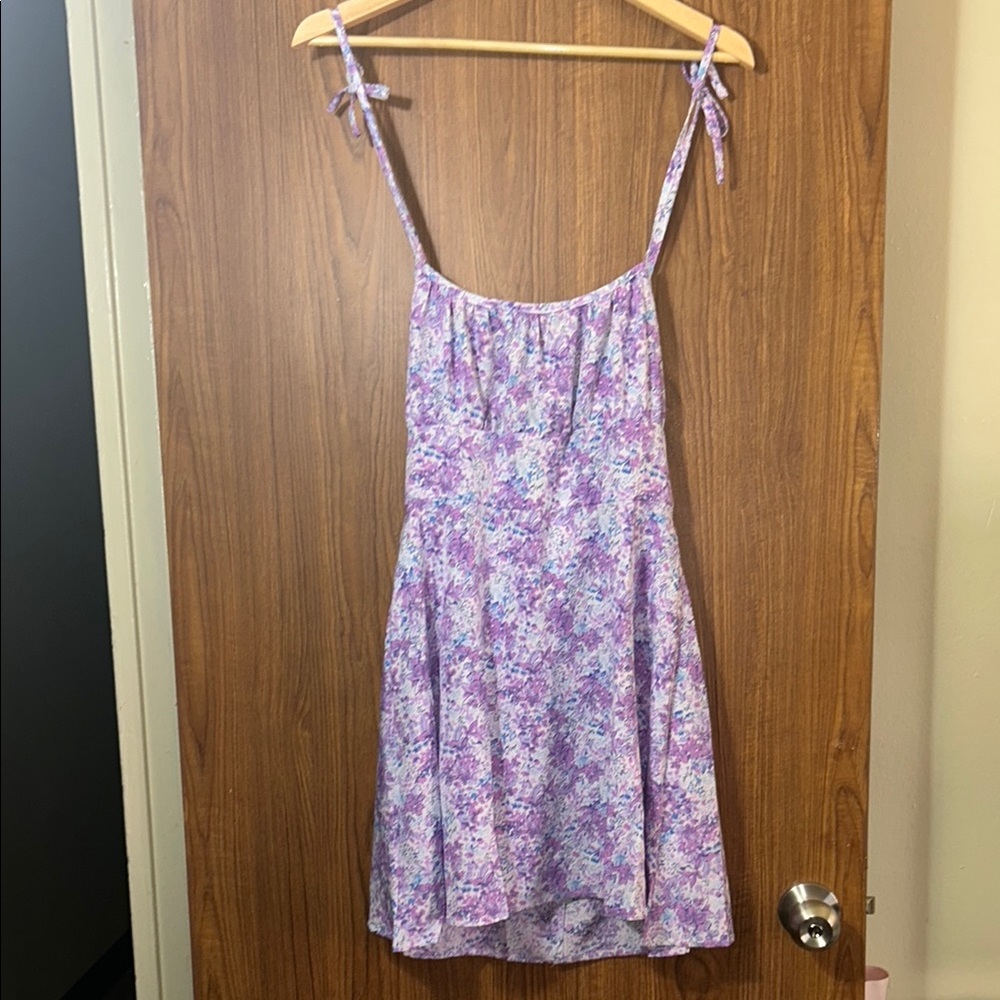 Purple Floral Sleeveless Dress